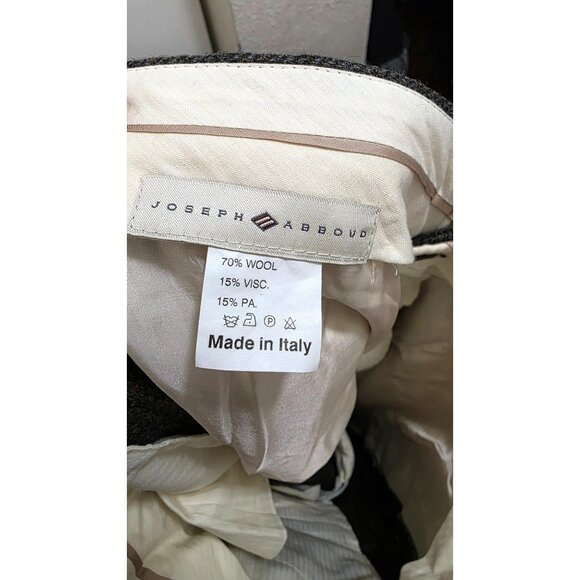 Joseph Abboud Wool Blend Gray Plaid Men's Dress Pants Made In Italy Size 32 - Picture 6 of 8